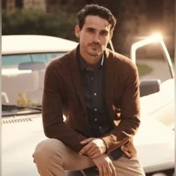 UNTUCKit Emeric Donegal Lambswool Cardigan Sweater Men’s XXL Brown - Picture 1 of 15